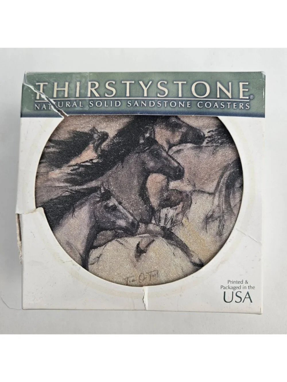 Thirstystone Sandstone Coasters Horses In Motion Horse Rustic Western USA